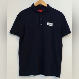 Hugo Boss polo t-shirt mens collars black color size Medium Cotton